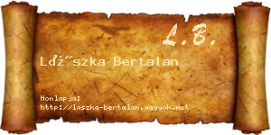 Lászka Bertalan névjegykártya