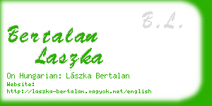 bertalan laszka business card